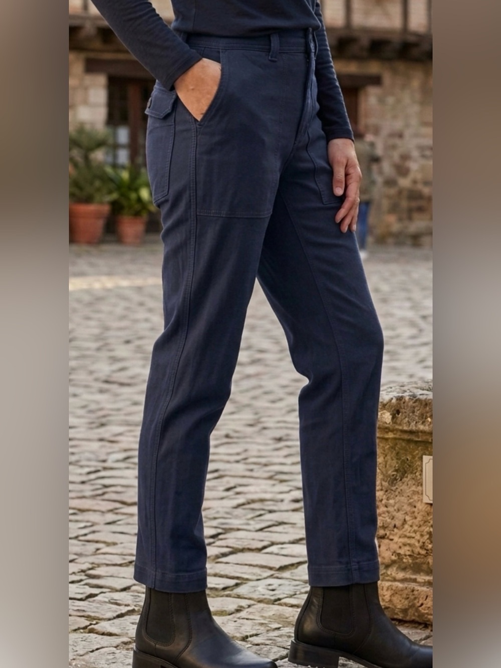 Duluth Trading Co. Women's Duluth Reserve Stovepipe Pants Navy Blue Size 14